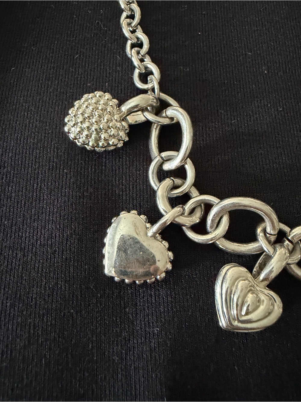 Silver-Tone Heart Charm Necklace - Women Jewelry - Picture 3 of 3